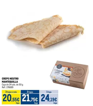 Oferta de Creps Neutro Mantequilla por 24,19€ en Makro