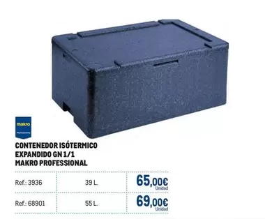 Oferta de Makro - Contenedor Isotermico Expandido Gn 1/1 por 65€ en Makro
