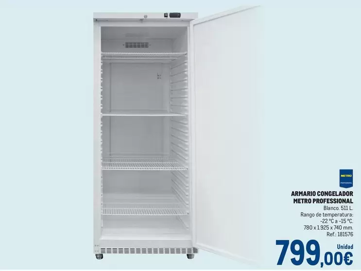 Oferta de Blanco - Armario Congelador por 799€ en Makro