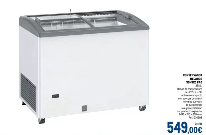 Oferta de Sontec - Congelador Heliador por 549€ en Makro