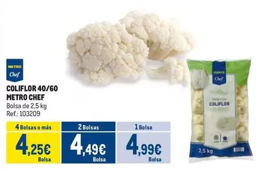 Oferta de Chef - Coliflor 40/60 por 4,99€ en Makro