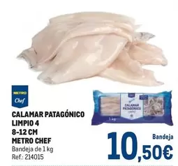 Oferta de Chef - Calamar Patagónico Limpio 4 8-12 Cm por 10,5€ en Makro