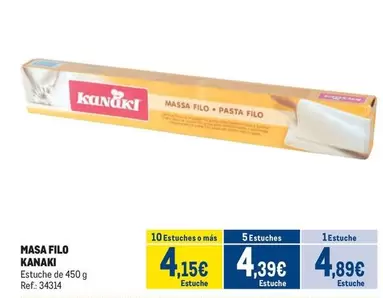 Oferta de Masa Filo por 4,89€ en Makro