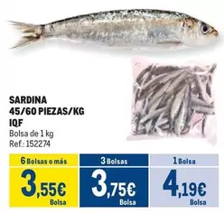 Oferta de Sardina 45/60 Piezas/kg Iqf por 4,19€ en Makro