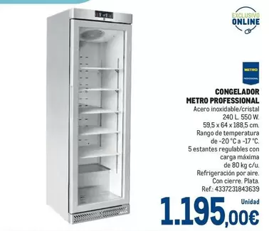 Oferta de Aire - Congelador Metro Professional por 1195€ en Makro