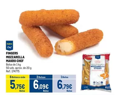 Oferta de Makro - Fingers Mozzarella por 6,79€ en Makro