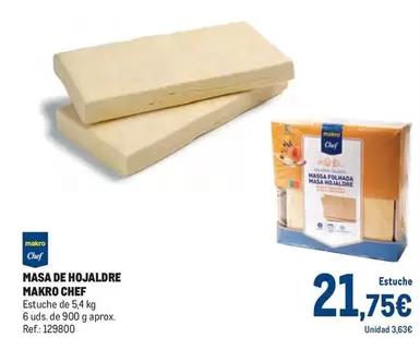 Oferta de Makro - Masa De Hojaldre por 21,75€ en Makro