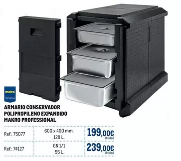 Oferta de Makro - Armario Conservador Polipropileno Expandido por 199€ en Makro