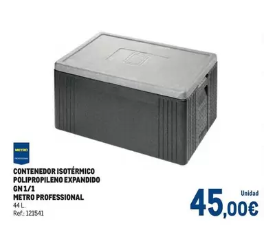 Oferta de Metro Professional - Contenedor Isotermico Polipropileno Expandido Gn 1/1 por 45€ en Makro