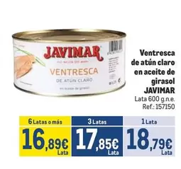 Oferta de Javimar - Ventresca De Atun Claro En Aceite De Girasol por 18,79€ en Makro