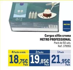 Oferta de Metro Professional - Cargas Sifón Crema por 21,95€ en Makro
