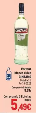 Oferta de Cinzano - Vermut Blanco Dulce por 5,49€ en Makro