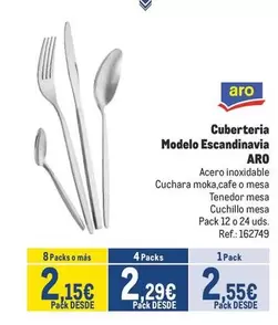 Oferta de Aro - Cuberteria Modelo Escandinavia por 2,55€ en Makro