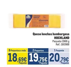 Oferta de Hochland - Queso Lonchas Hamburgesa por 20,79€ en Makro