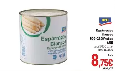 Oferta de Aro - Esparragos Blancos 100‐120 Frutos por 8,75€ en Makro