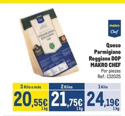 Oferta de Reggiano - Queso Parmigiano  DOP por 24,19€ en Makro