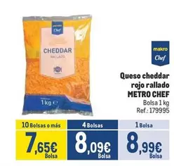 Oferta de Makro - Queso Cheddar Rojo Rallado por 8,99€ en Makro