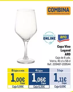 Oferta de Aro - Copa Vino Legend por 1,11€ en Makro