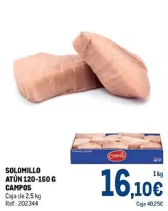Oferta de Campos - Solomillo Atún 120-160 G por 16,1€ en Makro