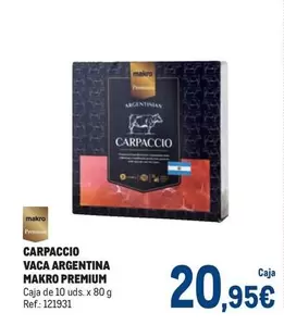 Oferta de Makro - Carpaccio Vaca Argentina por 20,95€ en Makro