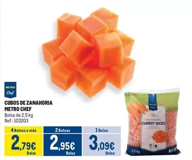 Oferta de Chef - Cubos De Zanahoria por 3,09€ en Makro