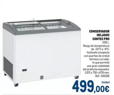 Oferta de Sontec - Conservador Helados por 499€ en Makro