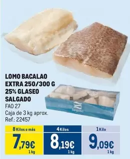 Oferta de Salgado - Lomo Bacalao Extra 250/300 G 25% Glaseo por 9,09€ en Makro