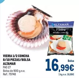 Oferta de Altamar - Vieira 1/2 Concha 8/10 Piezas/bolsa por 16,99€ en Makro