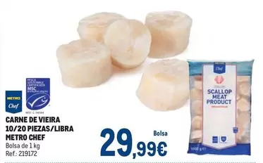 Oferta de Chef - Carne De Vieira 10/20 Piezas/libra por 29,99€ en Makro