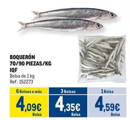 Oferta de Boquerón 70/90 Piezas/kg Iqf por 4,59€ en Makro