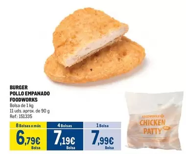 Oferta de Foodworks - Burger Pollo Empanado por 7,99€ en Makro