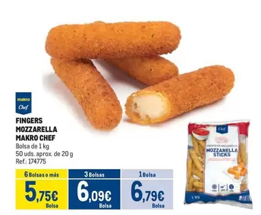 Oferta de Makro - Fingers Mozzarella por 6,79€ en Makro