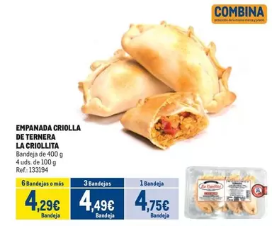 Oferta de Empanada Criolla De Ternera por 4,75€ en Makro