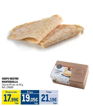 Oferta de Creps Neutro Mantequilla por 21,19€ en Makro