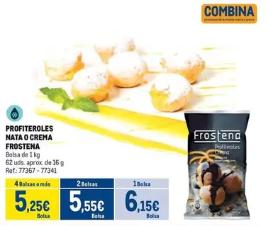 Oferta de Frostena - Profiteroles Nata O Crema por 6,15€ en Makro