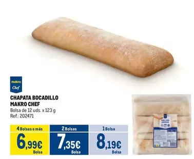 Oferta de Makro - Chef Chapata Bocadillo por 8,19€ en Makro