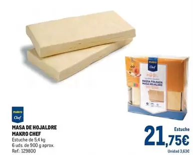 Oferta de Makro - Masa De Hojaldre por 21,75€ en Makro