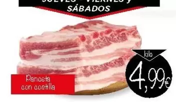 Oferta de Panceta Con Costilla por 4,99€ en Supermercados Piedra