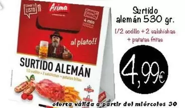 Oferta de Surtido Aleman 530 Gr. por 4,99€ en Supermercados Piedra