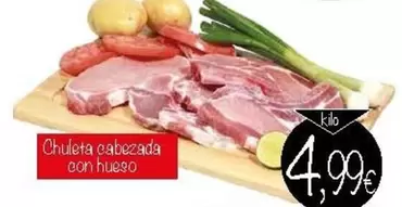 Oferta de Chuleta Cabezada Con Hueso por 4,99€ en Supermercados Piedra