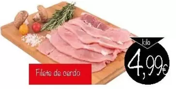 Oferta de Filete De Cerdo por 4,99€ en Supermercados Piedra