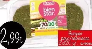 Oferta de Elpozo - Burquer Pavo/Espinacas por 2,99€ en Supermercados Piedra