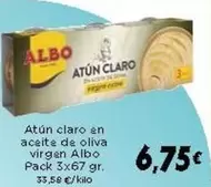 Oferta de Albo - Atún Claro En Aceite De Oliva Virgen por 6,75€ en Supermercados Piedra