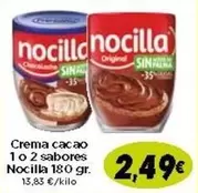 Oferta de Nocilla - Crema Cacao 1 O 2 Sabores por 2,49€ en Supermercados Piedra