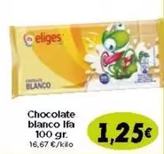 Oferta de Ifa Eliges - Chocolate Blanco por 1,25€ en Supermercados Piedra