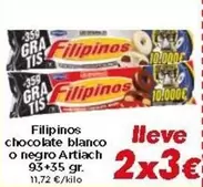 Oferta de Artiach - Filipinos Chocolate Blanco O Negro por 3€ en Supermercados Piedra