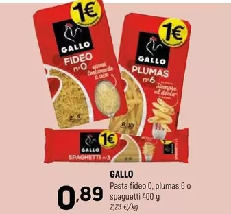 Oferta de Gallo - Pasta Fideo por 0,89€ en Coviran