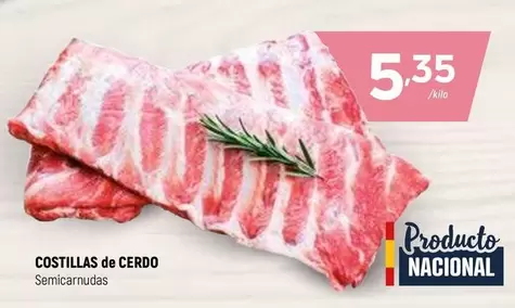 Oferta de Costillas De Cerdo por 5,35€ en Coviran