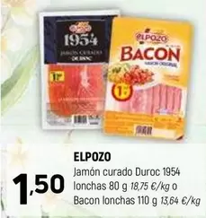 Oferta de Elpozo - Jamón Curado Duroc 1954 Lonchas por 1,5€ en Coviran