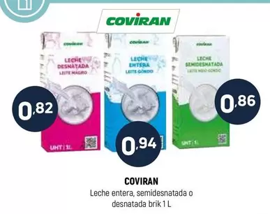 Oferta de Coviran - Leche Entera por 0,86€ en Coviran